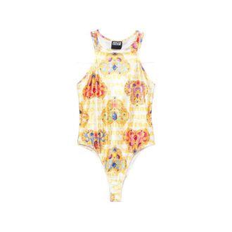 Versace Jeans Couture Tops, Dames, Geel, M, Polyester, Lycra Bodysuit