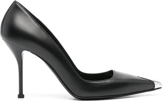Alexander McQueen Punk 90mm leather pumps - women - Leather/Leather/Leather - 37 - Black