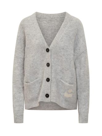 Isabel Marant Isabel Marant Étoile Grey Cardigan With Embroidered Logo