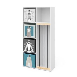 Vicco Estanter&iacute;a Infantil Marvin, Blanco, 72 X 143 Cm Con 4 Cajas Plegables Opc.2