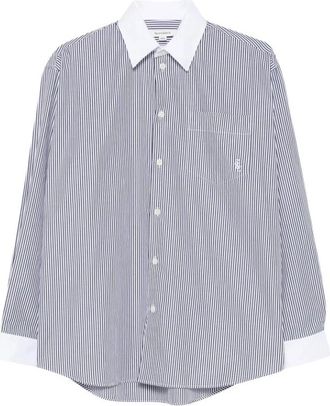 Sporty & Rich SRC Oversized Shirt - Dames - Overhemden - Blauw - XS - Katoen - Overhemden