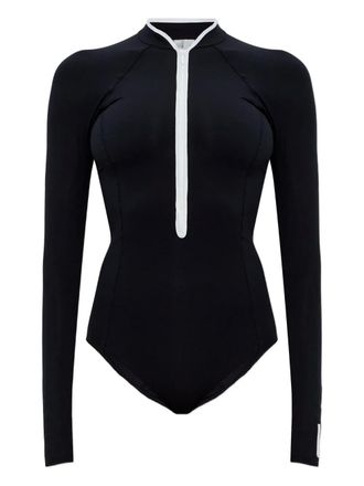 Hunza G Tyra long-sleeve zip swimsuit - Black