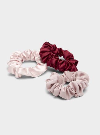 Simons Womens Silky satin scrunchies Set of 3