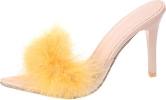 Generic Womens Slippers with Heel, House Slippers Women Open Toe, Flat Non-Slip Stiletto Heel Slippers Sandals Lace High Heels Beach Shoes Summer Glitter Show