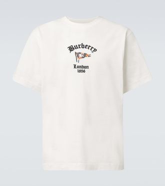 Burberry Embroidered cotton jersey T-shirt