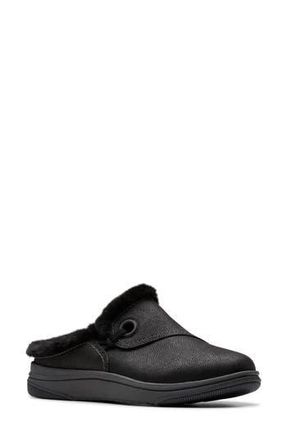 Clarks Breeze Myth Faux Fur Lined Slipper - Wide Width Available in Black at Nordstrom Rack, Size 7.5