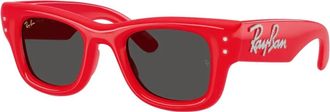 Ray-Ban Asap Rocky Wayfarer Puffer - unisex - Zonnebrillen - Rood - 47 MM - Accessoires