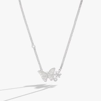 Alex and Ani Glass Butterfly Inline Necklace in Silver at Nordstrom