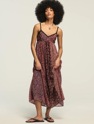 Lucky Brand Womens Print Mix Midi Dress