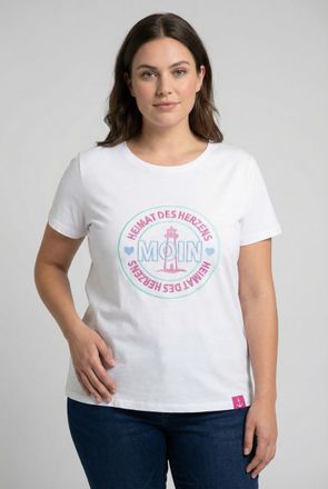 Zwillingsherz T-Shirt ZWILLINGSHERZ Heimat des Herzens, Damen, Gr. XXL, weiss (wei&szlig;), Web, Obermaterial: 92% Baumwolle, 8% Elasthan, normal normal, Rundhals, eingef