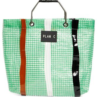 Plan C Clear Shopper Tote in Green/Baked White Black at Nordstrom