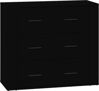 vidaXL Aparador de madera contrachapada negro 80x33x70 cm Vidaxl