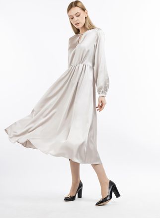 Dreimaster Dreimaster midi-jurk Dames lichtbeige