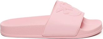 Pinko Pinko, Schoenen, Dames, Roze, 38 EU, Rubberen Sandalen met Logo Print