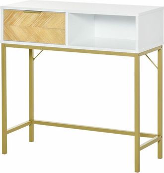 HOMCOM Homcom - Mesa Consola Con Caj&oacute;n Y Estante Abierto Moderno Mueble Recibidor 80x30x80,5 Cm