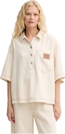 Munthe Phor - Dames - Blouses - Beige - XS - Leer - Overhemden