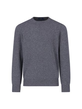 Drumohr Grey Cashmere Crewneck Sweater