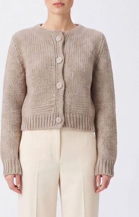 Forte_Forte Cardigan a girocollo in misto seta, mohair e cashmere