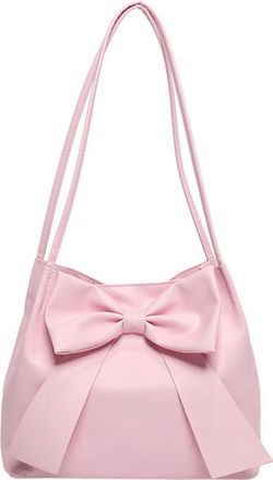 Generic Shoulder Bags PU Bucket Bag Spacious Sling Bag Cute for Women Shopping(Pink) (Pink)