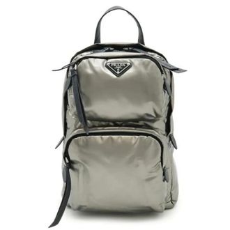 Prada Vintage, unisex, Grijs, ONE Size, Nylon, Pre-owned Nylon Rugzak