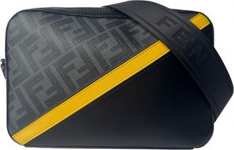 Fendi Black Gray Yellow Leather Pvc Shoulder Bag (Pre-Owned)