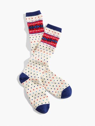 Talbots Fair Isle Wonderland Boot Socks - Ivory - 001 Talbots