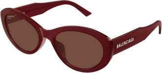 Balenciaga Panthos Zonnebrillen - Dames - Zonnebrillen - Rood - 56 MM - Nylon - Accessoires