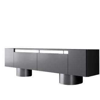 Asir Group LLC Mueble Tv, Mesa Tv, Mueble Bajo. Stand Antracita Plata