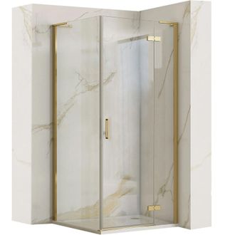Rea Rea - Mampara De Ducha Hugo Brushed Gold 80x90