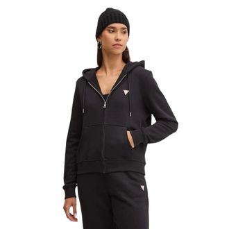 Guess Hoodies & sweatvesten, Dames, Zwart, S, Katoen, Hoodie met ritssluiting