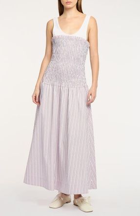 Cinq &agrave; Sept Sophie Stripe Maggie Sleeveless Dress in Strawberry Cream/Blue at Nordstrom, Size 00