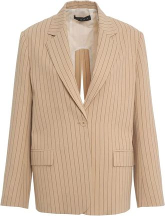 Kaos Tie-Back Slit Blazer - Dames - Blazers - Beige - S - Jassen
