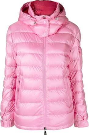 Moncler Dalles hooded quilted jacket - women - Feather Down/Polyamide/Polyamide - 0 - Pink