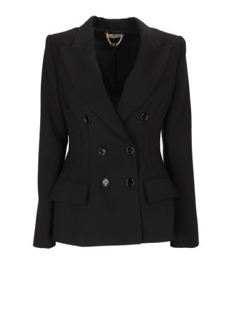 Elisabetta Franchi Double-Breasted Tailored Jacket With Classic Lapel And Flap Pockets