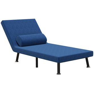 HOMCOM Homcom - Poltrona Letto Singolo Con Schienale Regolabile In 5 Posizioni Blu Scuro
