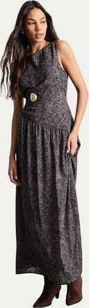 Warehouse Printed Chiffon Tiered Maxi Dress in Brown at Nordstrom, Size 10