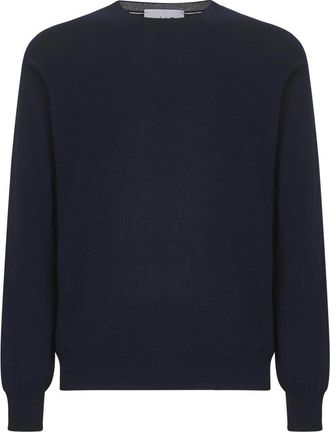 D4.0 Round-neck Truien - Heren - Ronde hals truien - Blauw - XL - Wol - Truien & Vesten