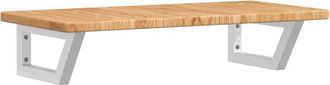 vidaXL Vidaxl - Estante De Lavabo De Pared De Acero Y Madera Maciza De Roble
