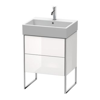 Duravit Duravit Xsquare Mueble De Pie 58,4x 46,0 Cm, 2 Cajones, Para Lavabo Vero Air 235060, Color (frente/cuerpo): Albaricoque Perla Seda Laca Mate - Xs44730