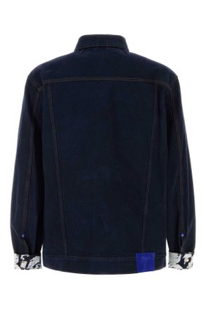 Burberry Mens Denim Jacket Indigoblue Exterior: Cotton Giubbini