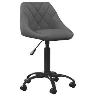 vidaXL Silla De Oficina De Terciopelo Gris Oscuro Vidaxl