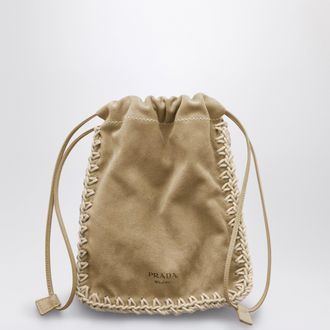 Prada Desert-colored suede leather smartphone holder