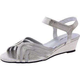 David Tate Admire Sandals Women 2E Silver Lizard Leather Wedge Heel ZOGG3573