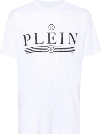 Philipp Plein Wit Klassiek T-shirt - Heren - T-shirts - Wit - L - Katoen - Tops