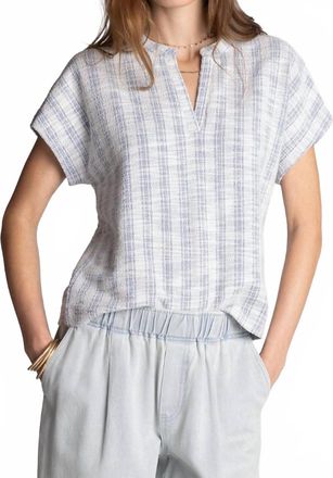Thread & Supply Zaria Short Sleeve Top In Blue/white