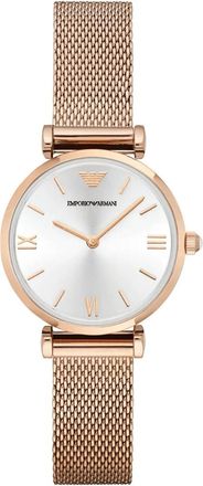 Emporio Armani Womens AR1956 Gianni T-Bar Ladies Rose Gold Mesh Watch Stainless Steel - One Size
