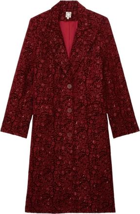 Ines De La Fressange Cappotto Ricamato Zahee - - Coats - Donna - Rosso - S