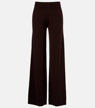 Jardin Des Orangers Wool and cashmere wide-leg pants