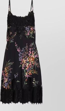 Dolce & Gabbana short dress silk blend floral lace belt