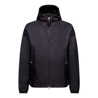 Moncler Light Jackets, male, Blue, Size: 3XL Grimpeurs Hooded Windbreaker